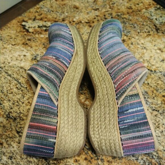 Dansko Pro Clog Womens Jute Rainbow Stripe Artisan Weave EU 37 US 6.5 - Picture 6 of 12